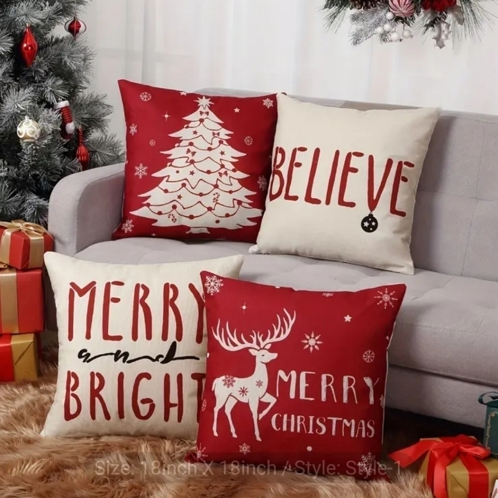 Set of 4 Pillow Cases Believe